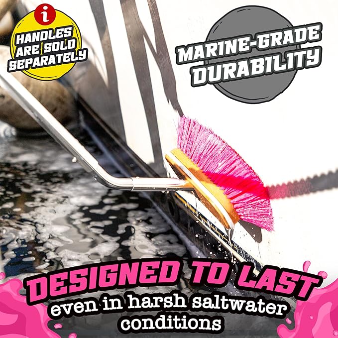 Salty Captain Hard Bristle Boat Deck Brush – Heavy-Duty Cleaning for Grime, Stains & Salt Build-Up – Durable Marine-Grade Design