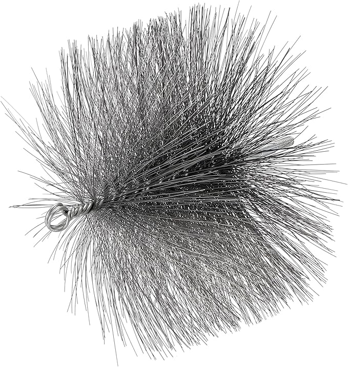 PATIKIL 7" Wire Chimney Cleaning Brush, Steel Round Chimney Sweep Brush with 1/4 NPT Fitting for Cleaning Fireplace Burning Stove Tent Dryer Pipes, Silver