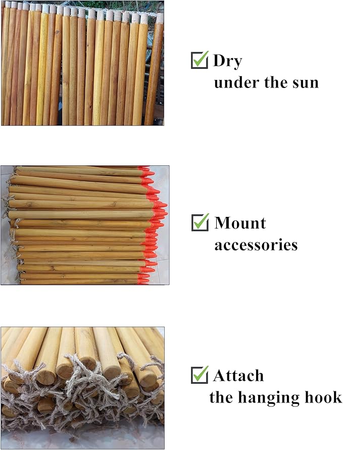Traditional Vietnamese Handmade Broom, Durable, Perfect for Home use or as a Unique Wedding Gift, 42 inches Long.