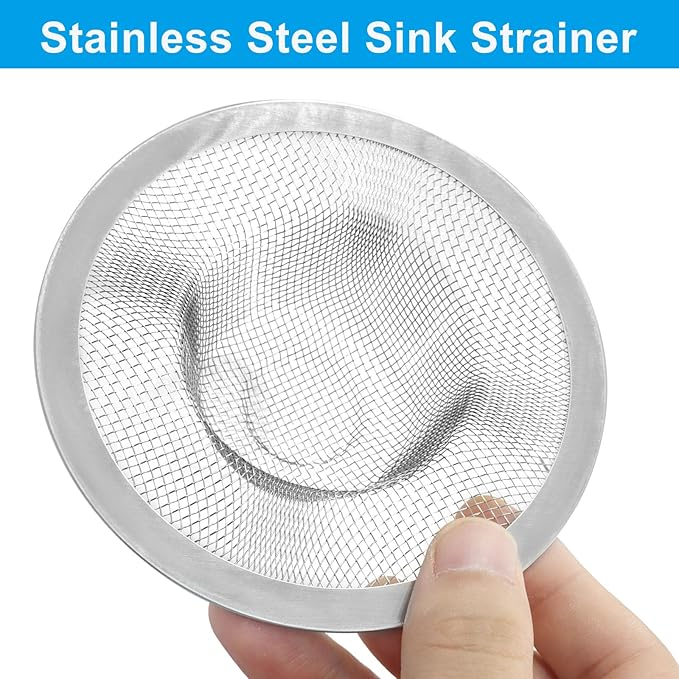 4 Pack Heavy Duty Stainless Steel Kitchen Sink Strainer, 4.41" Top / 2.44" Mesh Slop Basket Filter Trap, Utility Drain Hole for Kitchen Sink/Bathroom Bathtub Wash basin Floor drain Balcony