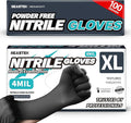 Beastek Black Disposable Nitrile Exam Gloves 100 Pcs 4Mil Chemical Resistant Powder-Free Latex-Free Food Safe Medical Cooking
