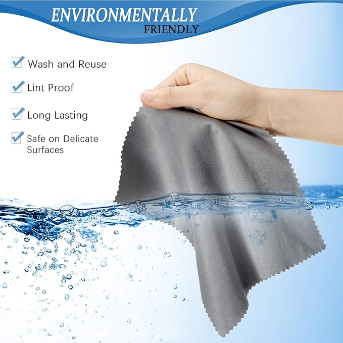Frienda 100 Pieces Microfiber Cleaning Cloths 7 x 6 Inch Screen Microfiber Optical Cleaning Cloths for Smart Phones Laptops Tablets Lens TV Camera Lens Eyeglasses Glass