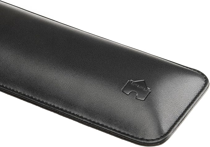 Bailey Full Size by Castle - Leather Ergonomic Computer Wrist Rest Pad for Keyboards with Around 104 Keys - Firm Keyboard Wrist Support for Typists, Gaming, and Heavy Office Use (Nightfall, Full Size)