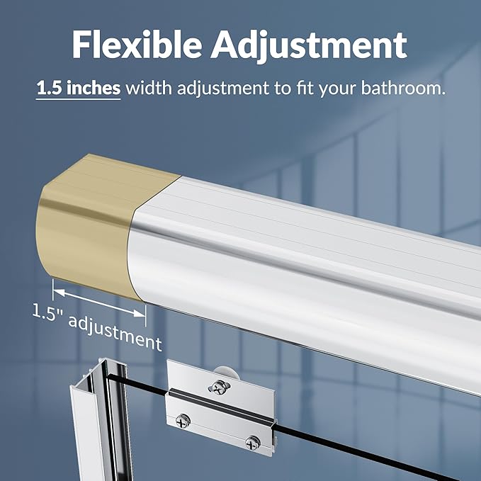SUNNY SHOWER 60" W x 57.4" H Bathtub Shower Door 1/4" Frosted Glass Double Sliding Doors Tub Doors Chrome Finish