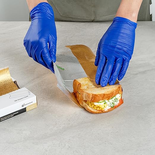 Restaurantware-Foil Lux 12 x 10.8 Inch Pop-Up Sheets, 2000 Disposable Papers For Food - Orange Peel Embossing, Interfolded, Gold Aluminum Foil Sheets, Greaseproof, Freezable, Oven Ready