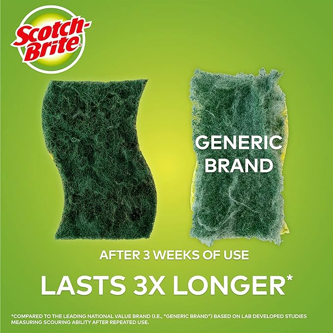 3M Heavy-Duty Kitchen Scrub Sponge, No Size