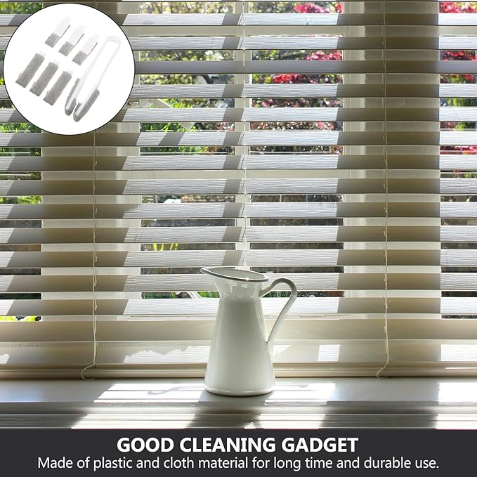 minkissy Window Shutter Brush with 6 Detachable Heads, Compact Air Conditioner Vent Cleaner, Small Blinds Cleaning Brush for Household and Car Use