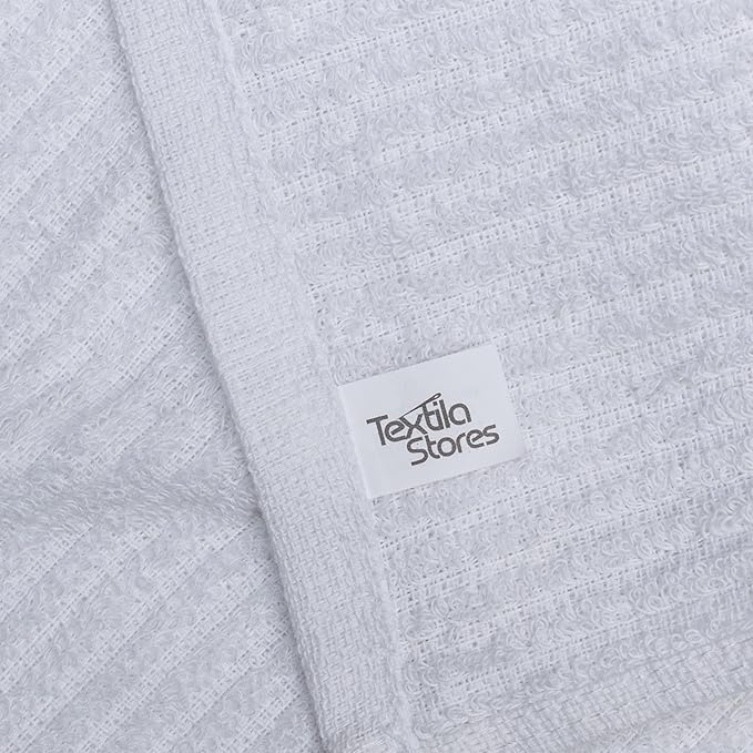 Textila Bar Mop Towels 12x12 Inch – White & Grey – Pack of 10 - Cotton Dish Cloths & Cleaning Towels for Kitchen, Bar, Restaurant, Household Use – Absorbent, Durable, Reusable