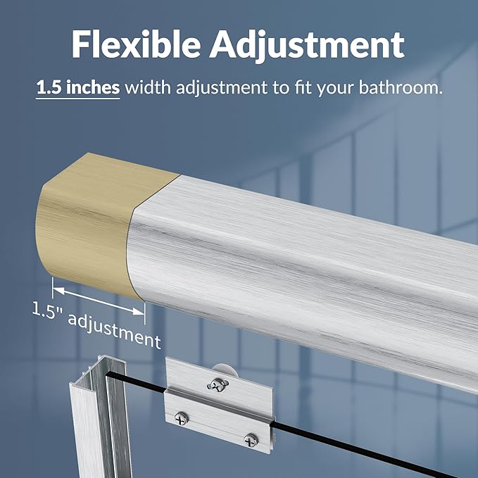SUNNY SHOWER Double Sliding Shower Door Frosted Glass Shower Enclosure Sliding 60" W x 57.4" H Bathtub Door 1/4" Glass Panel, Brushed Nickel Finish