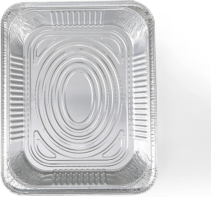 Glad Disposable Half Size Aluminum Steam Pans, Deep Heavy Duty Foil Pans for Steaming, Baking, Roasting, Meal Prep, Catering & Freezer Storage, 12.5 x 10.25 x 2.5 Inch, 2 Count