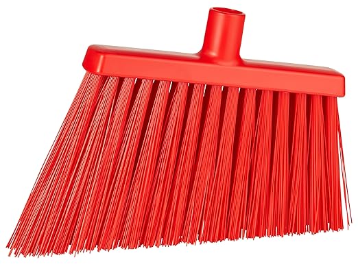 Vikan 29144 Broom,Angle Cut,Stiff,11",PP/PET,Red