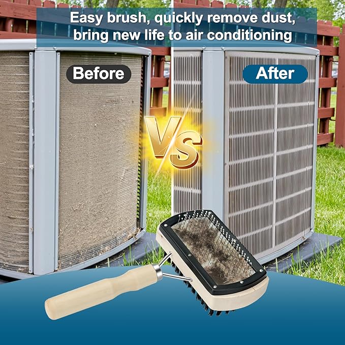 Cenipar Air Conditioner Coil Cleaning Brush - Double Sided HVAC Brush AC Coil Cleaner Brush for Evaporator & Condenser Fins, Heavy Duty Flexible Design for AC Units, Refrigerators & Heat Pumps