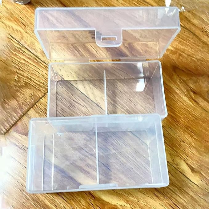 RUIAN 12 x 9V Batteries Organizer Protective Container, Hard Plastic Large Battery Storage Box Holder, Clear, White