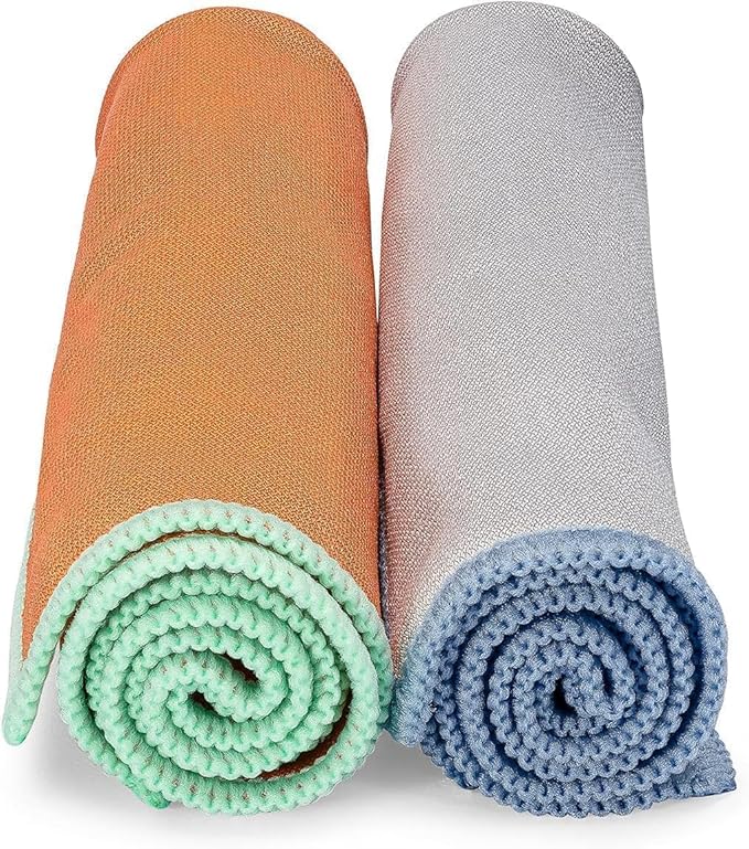 Full Circle Renew, Streak-Free Glass Cleaning Cloths, Recycled Microfiber, Perfect for Eyeglasses and Mirrors, Set of 2