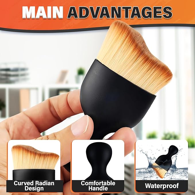 3 Pcs Car Detailing Brush Set – Curved Radian Design Car Cleaning Brush Interior Kit with Soft Bristles, Transparent Case, Sturdy Plastic Handle, Waterproof Auto Detailing Brushes for Versatile Use