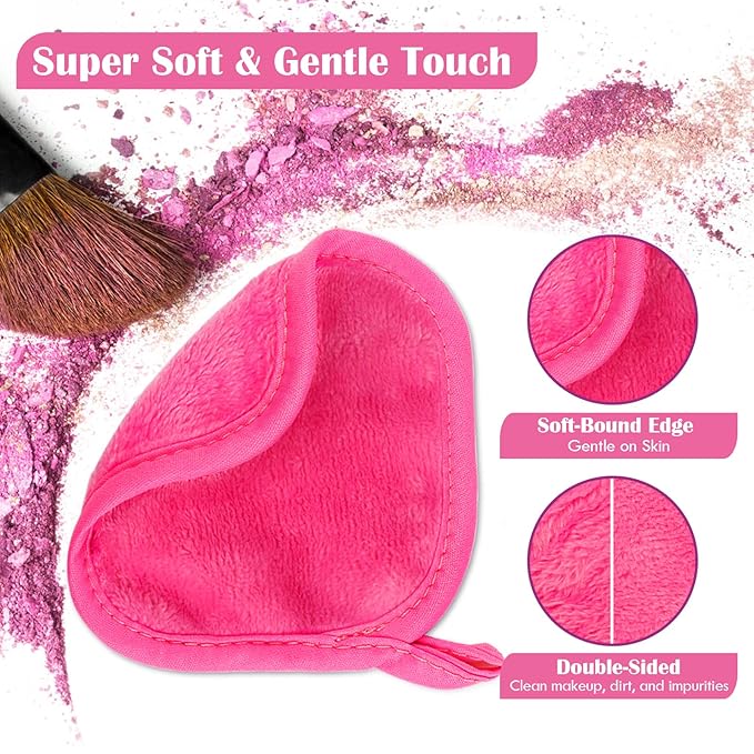 Orighty Makeup Remover Cloths 12 Pack, Makeup Removal Face Cleansing Cloth, Reusable Make Up Remover Pads Remove Instantly Dirt with Just Water, 5 x 5 in