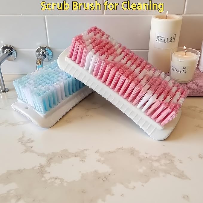 Scrub Brush for Cleaning Scrubbing Brush with Stiff Bristle Multi-Purpose Heavy Duty Scrub Brushes,4 Pack Deep Cleaning Brushes for Bathroom, Floor, Shower, Carpet, Bathtub, Sink Outdoor, Multi-Color