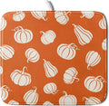 Fall Dish Drying Mat for Kitchen Counter Autumn White Pumpkins Festival Microfiber Absorbent Dish Draining Reusable Washable Foldable 16"x18"