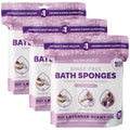Scrubzz Disposable No Rinse Bathing Wipes - All-in-1 Single Use Shower Wipes, Simply Dampen, Lather, and Dry Without Shampoo or Rinsing (Lavender, 3-Pack)