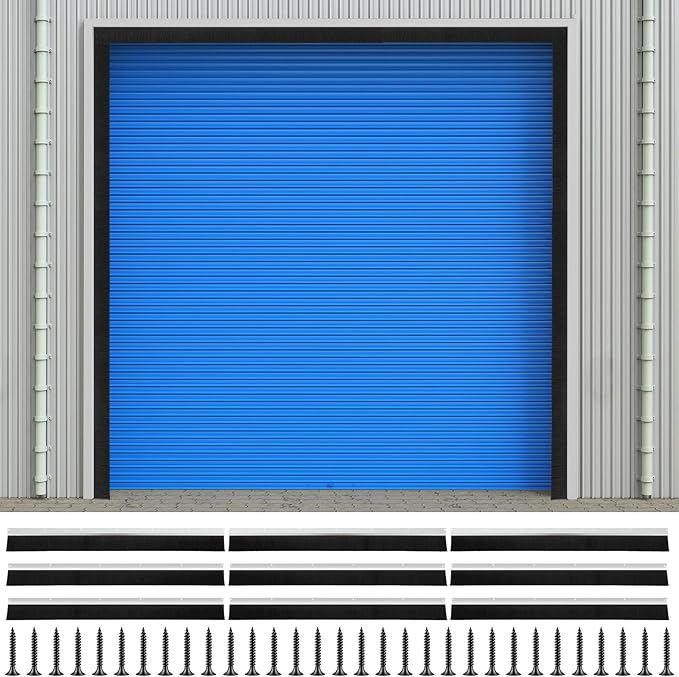 10×10ft Garage Brush Seal Kit for Roll-up Doors 3" Standard Brush with Aluminum Track Weatherproof Door Bottom Seal for Commercial, Warehouse, Barn Sliding, Hangar, and Corrugated Doors