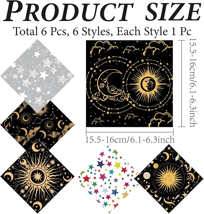 CREATCABIN 6 Packs Thickened Glasses Cleaning Cloth Elegant Flower Design
