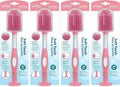 Dr. Brown's Soft Touch No Scratch Baby Bottle Cleaning Brush, Nipple Cleaner and Suction Cup Base for Easy Storage, BPA-Free, Pink, 4-Pack