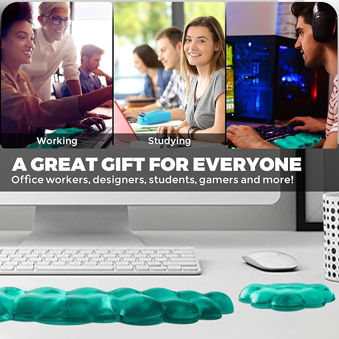 Gel Cloud Keyboard & Mouse Wrist Rest Set - Cloud Keyboard Wrist Rest Pad & Mouse Support for Office Gaming Pad Computer Laptop Ergonomic Comfortable Pain Relief- Cloud Pad Set