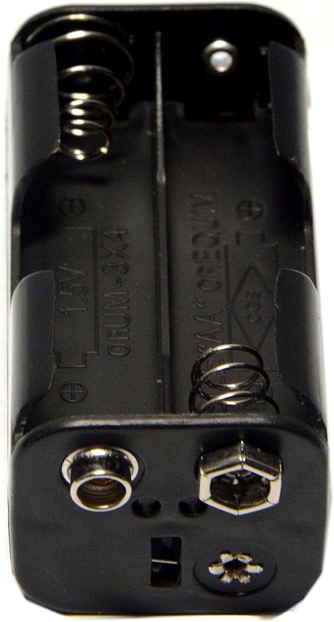 3 Pcs 4 x 1.5V (6V) AA Battery Holder Leads with 3 Pcs 9V I Type Snap Connector Plastic Housing Two Layers Battery Case