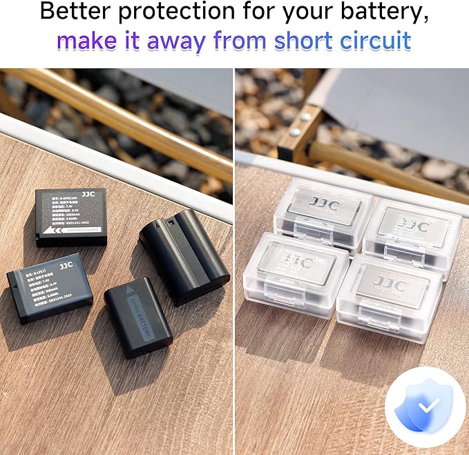 JJC Camera Battery Case Holder Box for Canon LP-E17 LP-E10 LP-E6 LP-E6N,Nikon EN-EL15a EN-EL14,Fujifilm NP-W126 NP-W126S,Sony NP-FW50 NP-FW100 and More Camera Battery Pack Below 2.36" x 1.65" x 0.94"