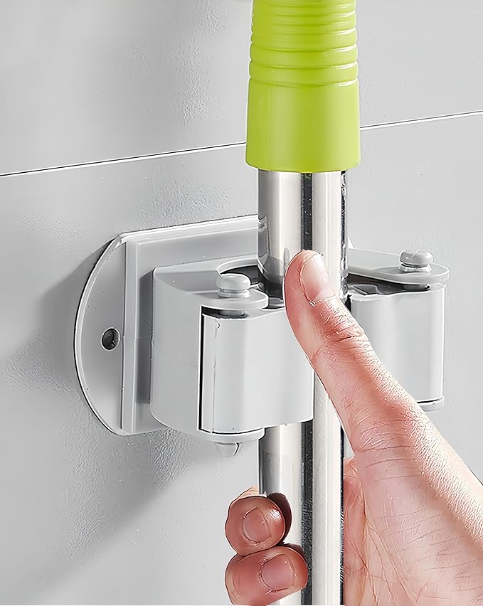 Broom Hook Holder Wall Mount Mop Organizer Holder Space Aluminum Storage Hook Kitchen Bathroom Organization Accessories