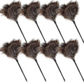 Ostrich Feather Duster 15Inch Natural Fluffy Handheld Feather Dusters for Cleaning Keyboard Home Car Office (8PCS)
