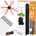 Sealegend 23 Feet Chimney Sweep Kit Chimney Brush, Chimney Cleaning Kit and Rotary Chimney Cleaning System, Fireplace Brush Tool with 7 Nylon Flexible Rods