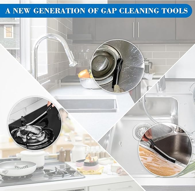 3 pcs Gap Cleaning Brush Hard Bristle Crevice Brush for Bathroom, Kitchen, Tiles, Window Groove (3 PCS Black)