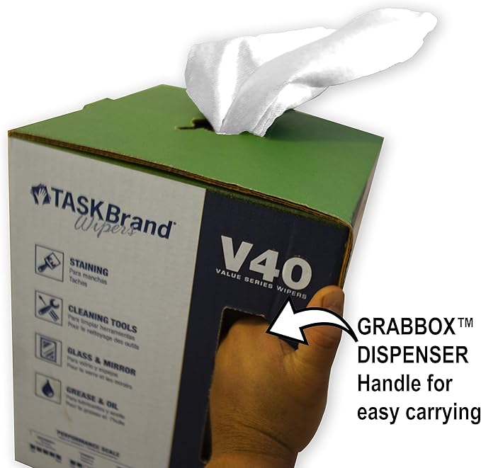 TaskBrand N-V040CGW Center Pull Wipers White 10 x 12 (Roll of 200)