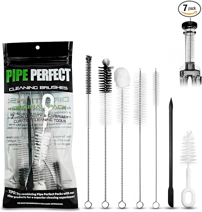 Pipe Perfect | Original (Mid-Sized) | 7pcs Multi-Purpose Brush Pack | Pipe Cleaner for Small Pipe and Tube Cleaning Brush Kit