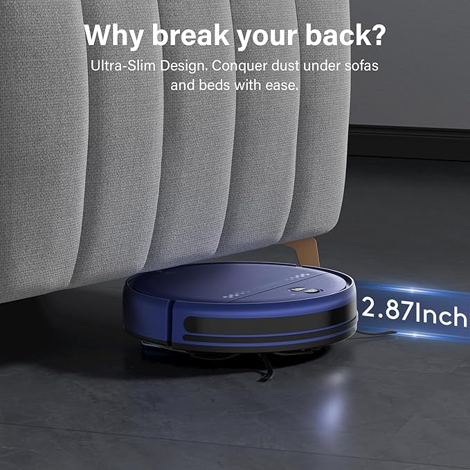 Robot Vacuum and Mop Combo, 2 in 1 Robotic Vacuum Cleaner for Pet Hair, Low Profile Automatic Vacuum Cleaner for Hard Floor and Carpet with App/Voice/Remote Control, Anti-Fall/Anti-Bump, Auto Recharge