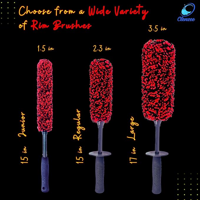Large Microfiber Wheel Brush for SUVs, RVs & Trucks | Soft Non-Metallic Rim Cleaner Brush with Premium Microfiber Wool | Non-Metallic Wheel Cleaner Brush for Large Size Rim