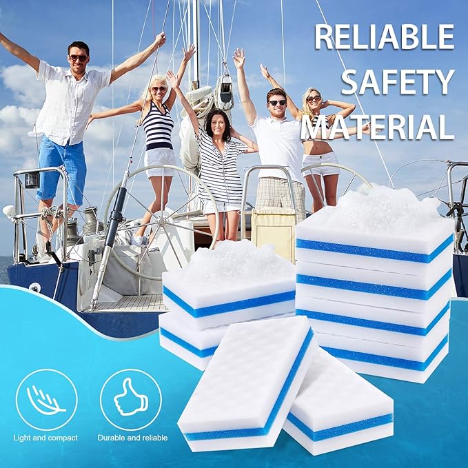 Outus 8 Pack Boat Erasers for Cleaning Magic Scuff Sponge Boating Erasers Accessories Gifts Hull Cleaner Vinyl Seat Cleaner All Purpose Scrubber Kitchen Bathroom Shower Oven Cleaning Supplies
