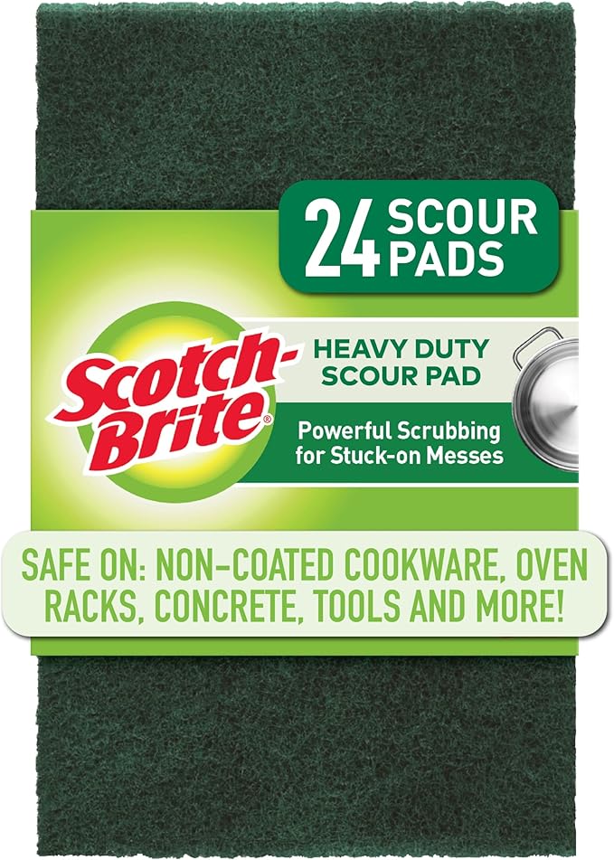 Scotch-Brite Heavy Duty Scour Pads, Scouring Pads for Kitchen and Dish Cleaning, 24 Pads