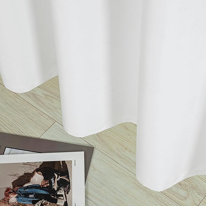 YoungsTex White Linen 100% Blackout Curtains for Bedroom 63 Inch Length, Thermal Insulated Drapes with Grommet Full Room Darkening for Living Room Window, 2 Panels, 38 X 63 Inch