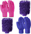 6 Pcs Microfiber Dusting Mitt Gloves for Plants Washable Dusting Gloves for House Cleaning Furniture Car Washing