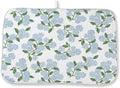 Blue Sage Green Hydrangea Dish Drying Mats 18x24 Inch Floral Mats Spring Holiday Kitchen Decor Absorbent Drying Dish Pad Rack Drainer Mats for Kitchen Dining Room