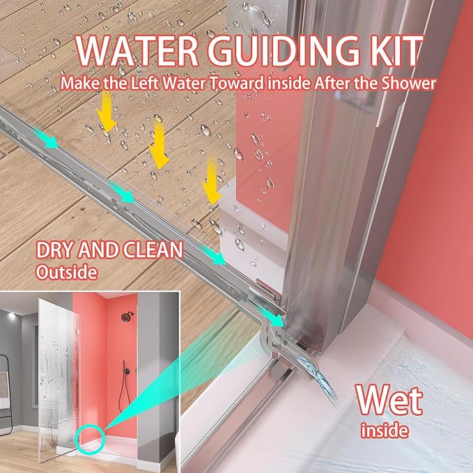 GETPRO Frameless Shower Door Pivot 30 in. W x 72 in. H Swing Single Small Shower Door with 1/4 inch Tempered Glass Panel Adjustable Left Hinged Bathroom Door for Shower Chrome Hardwares
