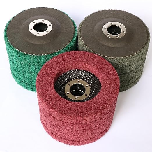 15Pcs 4.5" x 7/8" Nylon Fiber Flap Disc Polishing Grinding Wheel,Scouring pad Buffing Wheel for Angle Grinder