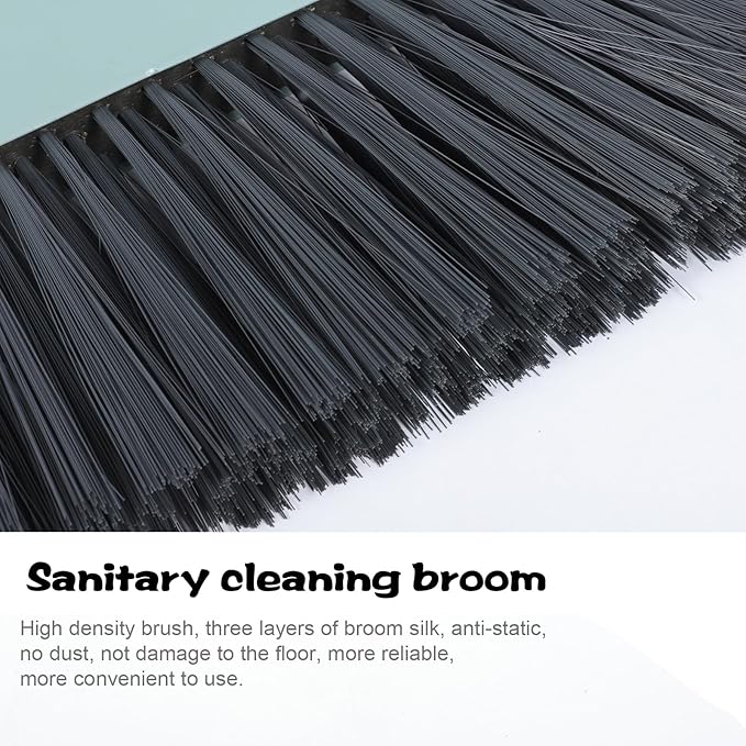 Heavy Duty Broom Indoor Dust Broom with Long Handle Angle Broom Hardwood Floor Cleaning Inside Soft Sweeping Brooms for House Kitchen Sweeper