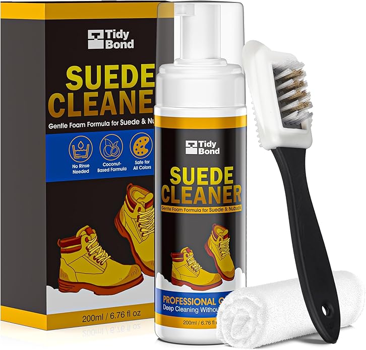 Suede Cleaner Kit – Premium Shoe Cleaner for Suede & Nubuck Shoes, Boots, Bags, Purses & Furniture – Safe, Non-Toxic Formula with Brush & Towel – Removes Stains, Salt & Dirt – 200ml
