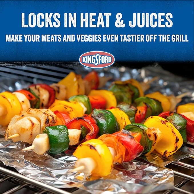 Kingsford Heavy Duty Aluminum Grilling Foil - Durable Wrap For Babecuing, Cooking, Steaming, and Food Storage - 27.5 Sq. ft Roll