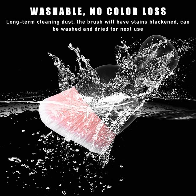 Car Interior Dust Brush, Soft Scratch Free Auto Detailing Brushes, Universal Vehicle Interior Cleaning Tool for Automotive Dashboard, Air Vents, Leather(Pink & White)