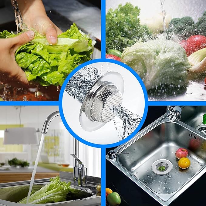2-Pack Kitchen & Bathroom Sink Drain Strainers I 4.5 Inch Bathroom Drain Hair Catcher & Kitchen Sink Strainer with 2.75" Bowl Area I Kitchen Sink Stopper Drain Cover I Kitchen Sink Strainer Basket