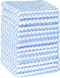 uxcell Microfiber Cleaning Cloth, 12 Pack Kitchen Towels for Dish Drying and Washing, Absorbent Streak Free Lint Free Rags for Cleaning, Reusable and Washable Towels 10" x 10" Blue
